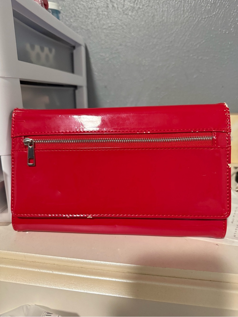 Forever 21 Red Patent Clutch Crossbody Wallet